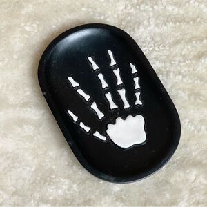 Black Skeleton Halloween Hand Soap Dish Jewelry Holder